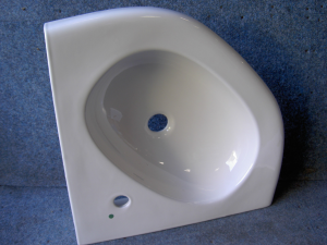 Sphinx hoekwastafel wit